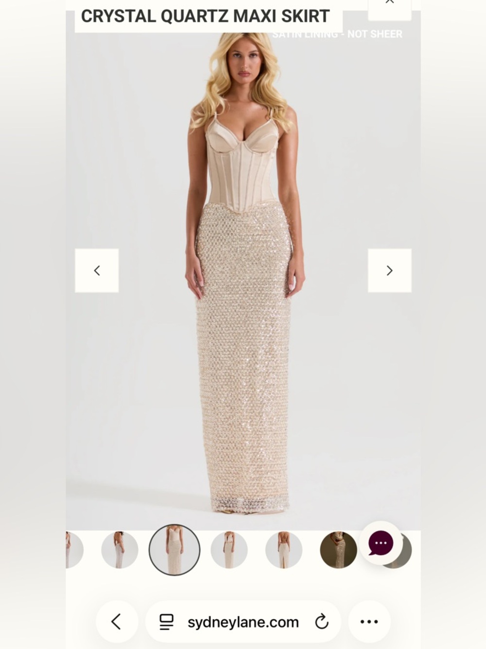 Sydney Lane Crystal Quartz Sequin Maxi Skirt